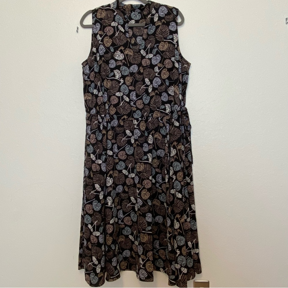 ANNE KLEIN DRAWSTRING WAIST MIDI DRESS